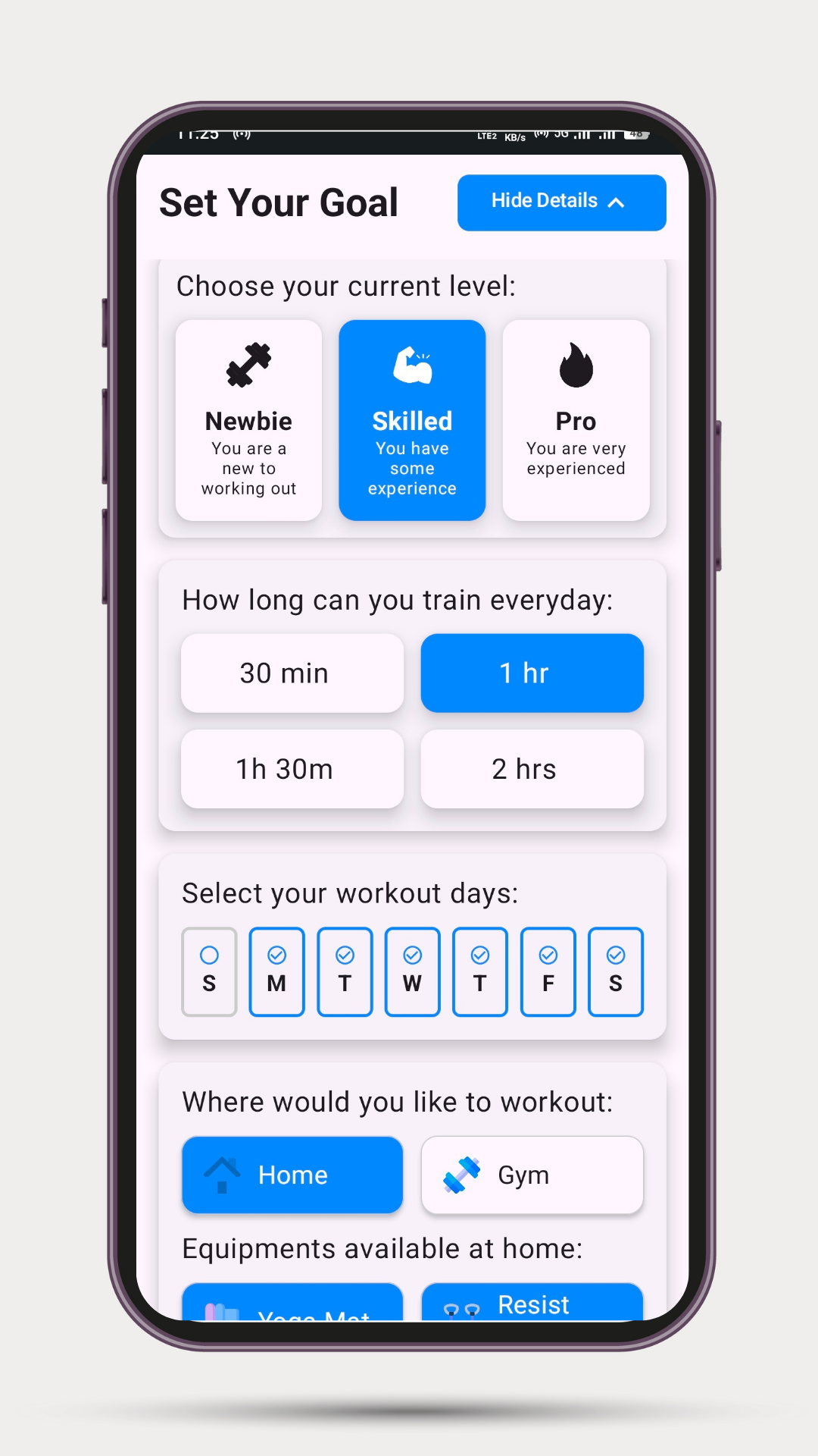 Workout Plan Mockup